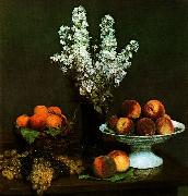 Henri Fantin-Latour Bouquet du Juliene et Fruits France oil painting reproduction